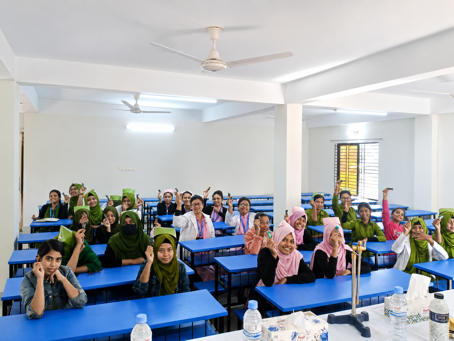Students gathered in the institute classroom